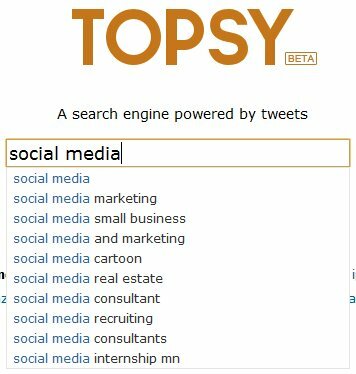 Topsy Suggested Search