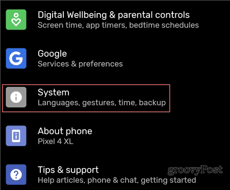 Instellingen voor Android-back-up