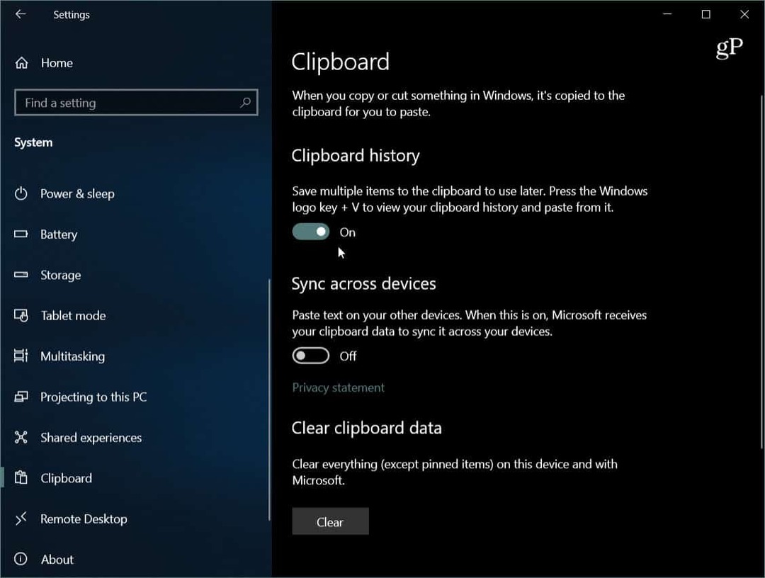 Hoe het nieuwe cloudklembord te gebruiken op Windows 10 1809