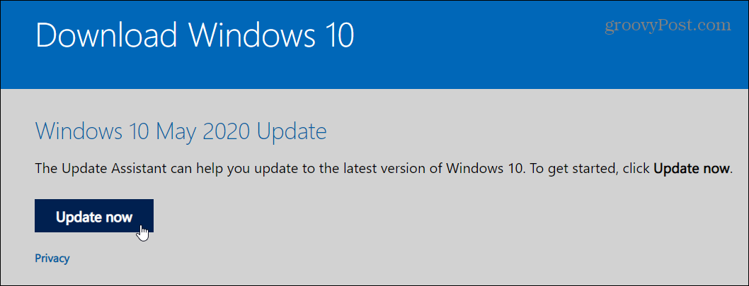 Upgraden naar Windows 10 mei 2020 Update met Update Assistant