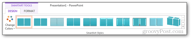 smartart smart art design tab ontwerp smartart stijl keuze schuine reliëf look glans reflectie look
