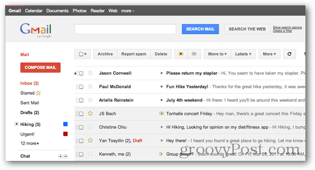 Herontwerp van de gebruikersinterface van Gmail