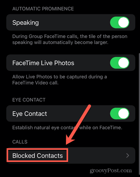 iphone facetime geblokkeerde contacten