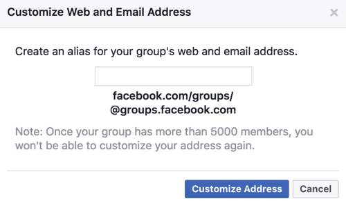 Krijg een aangepaste URL en e-mailadres voor uw Facebook-groep.