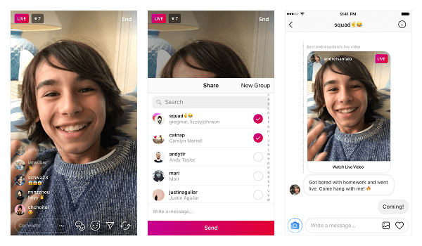 Instagram heeft aangekondigd dat gebruikers nu privé live video's kunnen verzenden via Direct Messaging