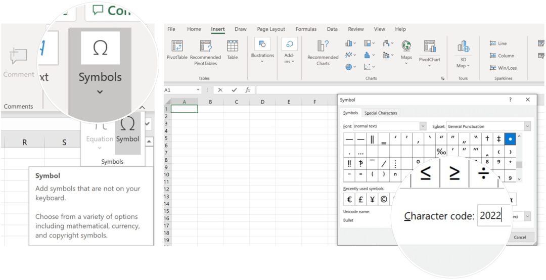 Symbool invoegen in Microsoft Excel