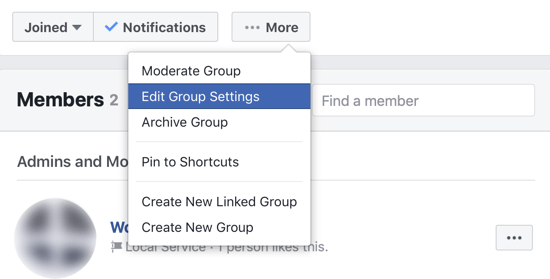 Hoe u uw Facebook-groepsgemeenschap kunt verbeteren, menuoptie om Facebook-groepsinstellingen te bewerken