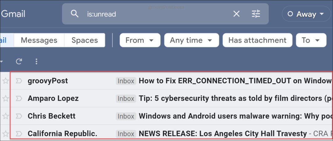 Hoe ongelezen e-mails in Gmail te vinden