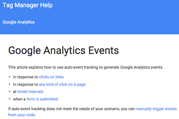google tag manager-evenementen