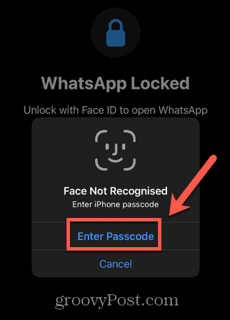Whatsapp voer de toegangscode in