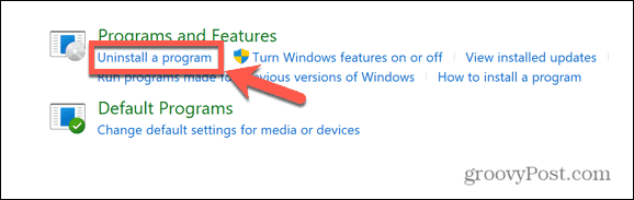 windows configuratiescherm verwijderen programma