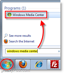 Windows 7 Media Center - open Windows Media Center