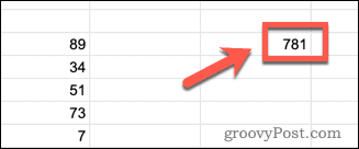 SUM-waarde voor een kolom in Google Spreadsheets