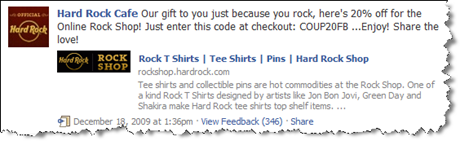 Hard Rock Cafe op Facebook