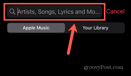 Apple Music-zoekveld