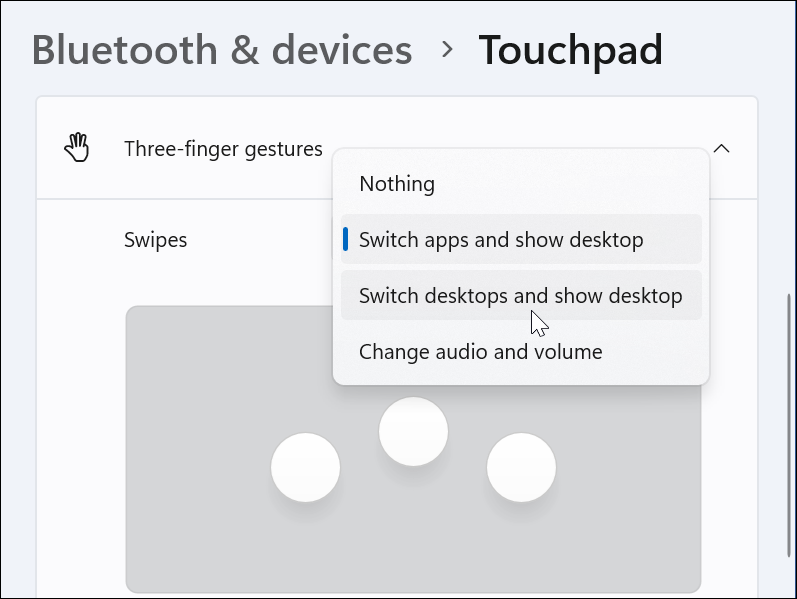 Touchpad-bewegingen aanpassen op Windows 11