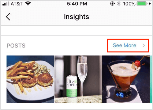 Instagram Insights-berichten Meer bekijken