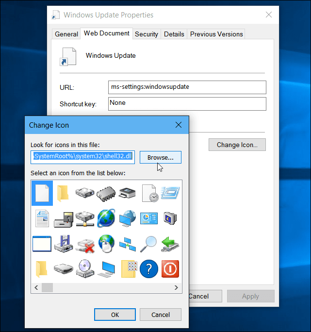 Windows 10: maak een bureaublad of start een snelkoppeling voor Windows Update