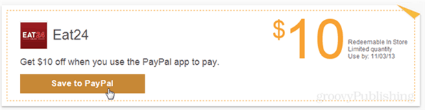 Ontvang $ 10 gratis bij elk Eat24-restaurant met behulp van de PayPal-app