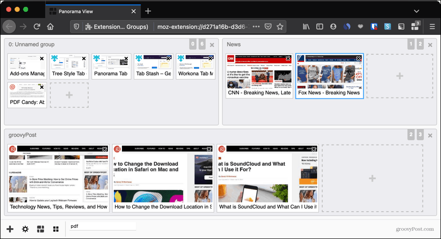 Panorama-tabgroepen om Firefox-tabbladen te ordenen