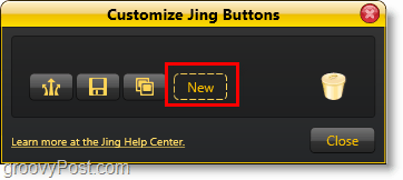 klik op de nieuwe knop om een ​​nieuwe jing-deelknop toe te voegen