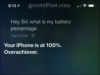 Controleer het batterijpercentage van de iPhone met Siri