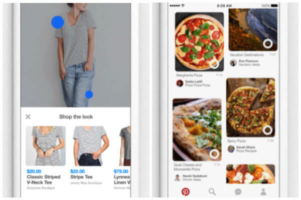 Pinterest heeft ook twee nieuwe knoppen geïntroduceerd, Shop the Look en Instant Ideas, om het gemakkelijker dan ooit te maken om ideeën op Pinterest en uit de wereld om je heen te vinden.