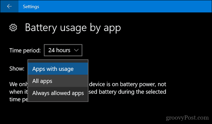 Apps toestaan ​​om meldingen te verzenden in de batterijbesparende modus in Windows 10
