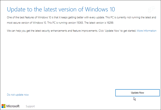 update assistent Windows 10