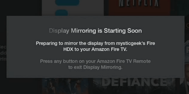 Display mirroring starten