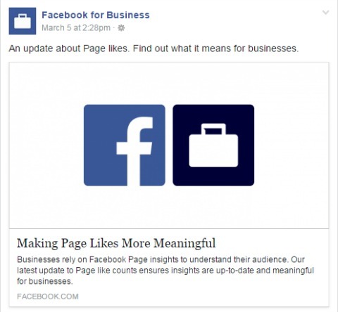 Facebook-bedrijfspagina houdt van