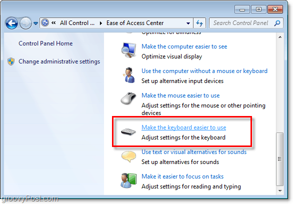 Sticky Keys en filtersleutels uitschakelen in Windows 7