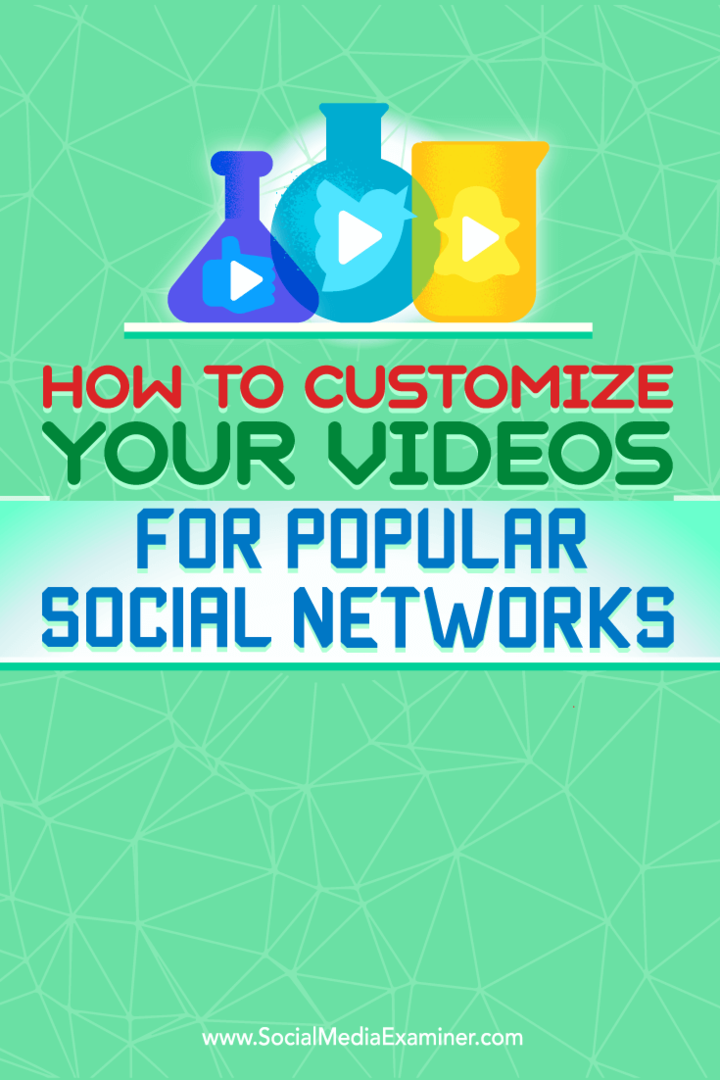Tips voor het aanpassen van uw video's voor betere prestaties op de beste sociale netwerken.