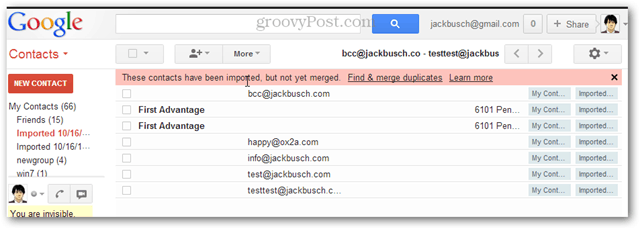 Hoe veel contacten tegelijk in Gmail te importeren