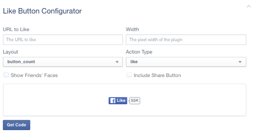 facebook-achtige knopconfiguratie