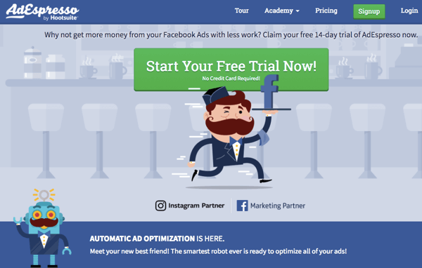 Gebruik AdEspresso om alle aspecten van geavanceerde Facebook-advertenties te beheren.