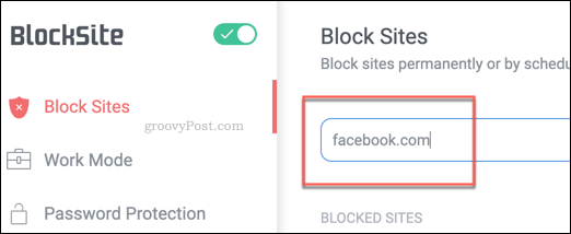 Een geblokkeerde site toevoegen aan een BlockSite-blokkeerlijst in Chrome