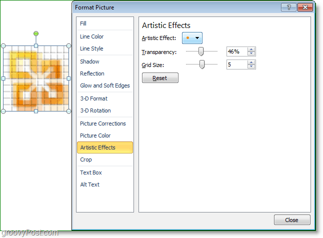 pas uw visuele effecten aan in Word 2010