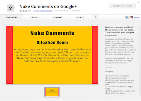 nuke reacties op google +