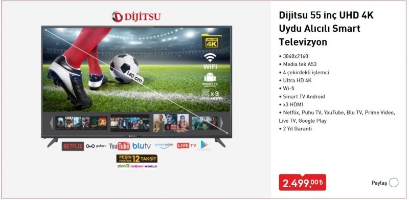 Hoe koop ik Dijitsu Smart TV die in BİM wordt verkocht? Dijitsu Smart TV-functies