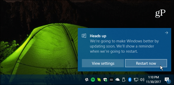 Start de vereiste cumulatieve update voor Windows 10 opnieuw op