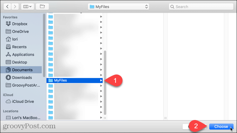 Selecteer een standaardmap om te openen in Finder op je Mac