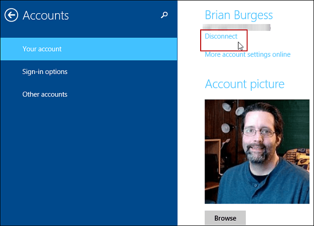 Accounts Windows 8.1