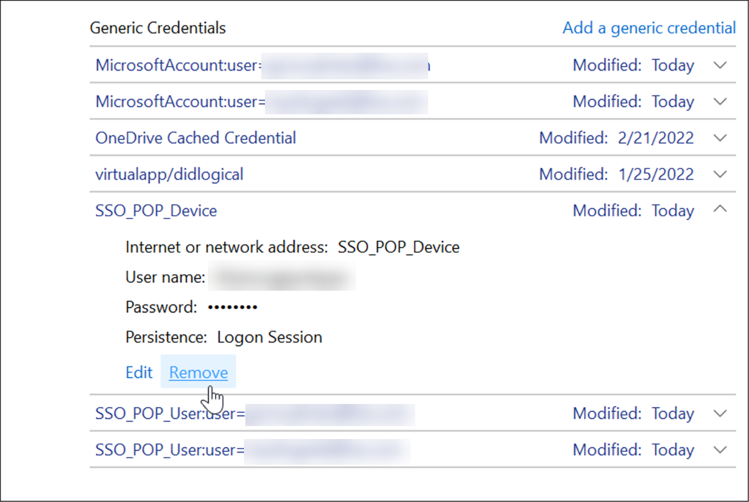 gebruikersreferenties verwijderen gebruik credential manager op Windows 11