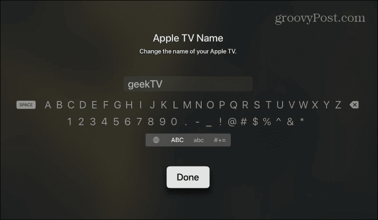 Wijzig de naam van uw Apple TV