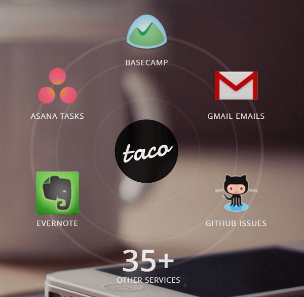 Verbind al uw services met de Taco-app.