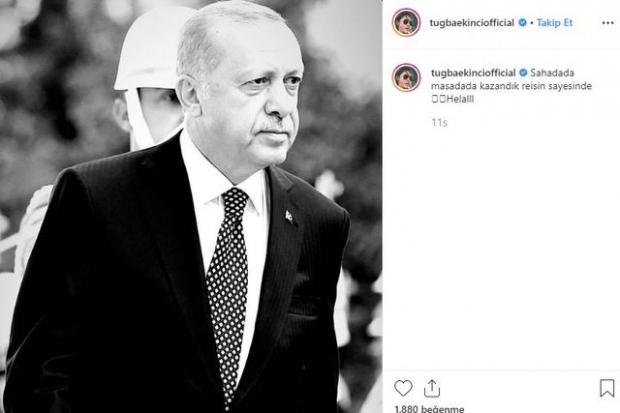Tuğba Ekinci deelt met president Erdoğan