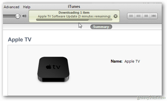 Voortgang van Apple TV-update