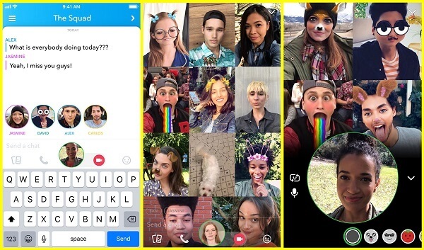 Snapchat introduceert groepsvideochat voor maximaal 16 personen.