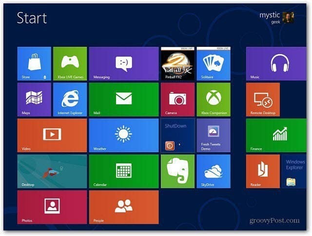 Maak een Windows 8 Start Screen Shutdown Tile